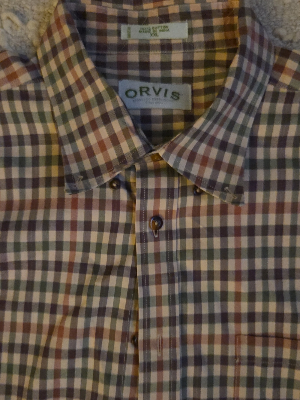 NWT Orvis Men’s Long Sleeve Plaid Button Down Shirt Multicolor XXL